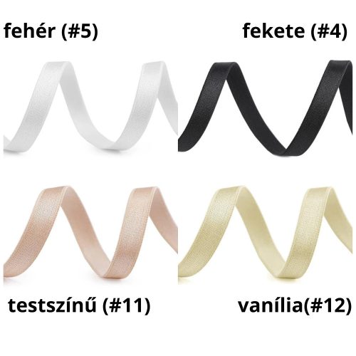 Szaténgumi (melltartó pánt) 10 mm széles több színben