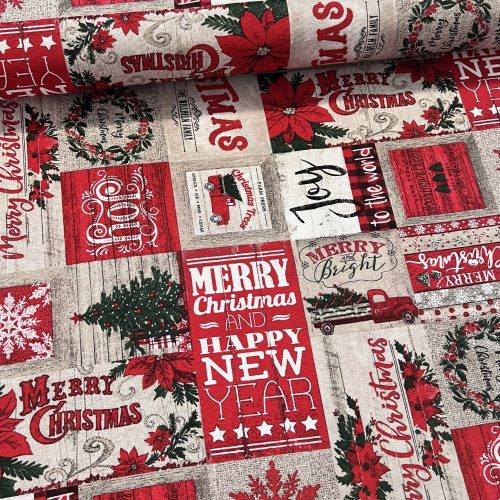 TOP TERMÉK: Karácsonyi hangulatképek JOY, Merry Christmas dekortextil